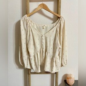 ✨a.n.a. V Neck 3/4 Sleeve Blouse